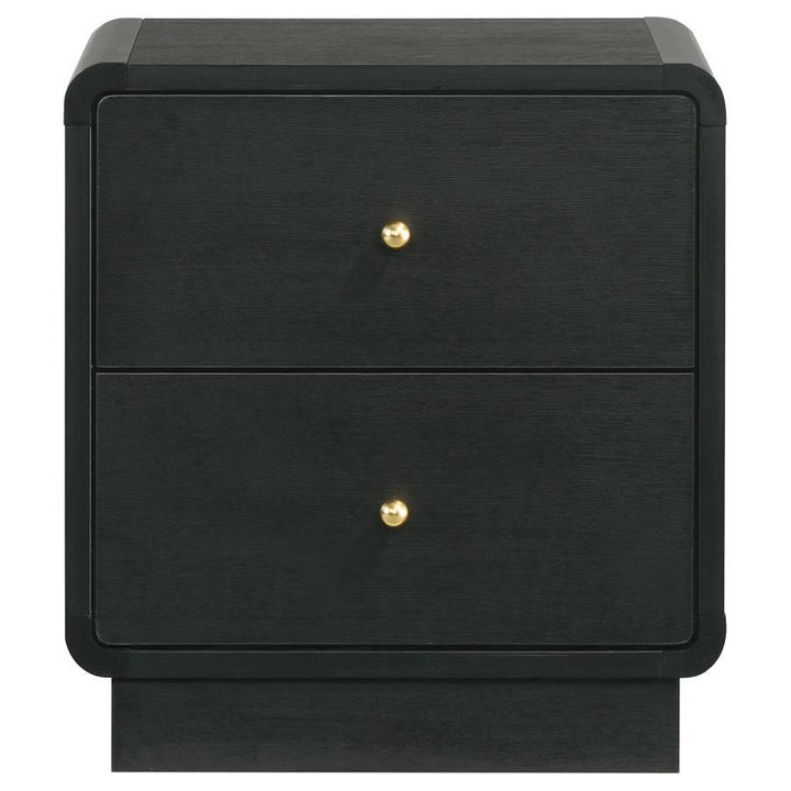 Cavelle - 2 - Drawer Nightstand Bedside Table - Black Accent Nightstand modern furniture Contempo Furniture