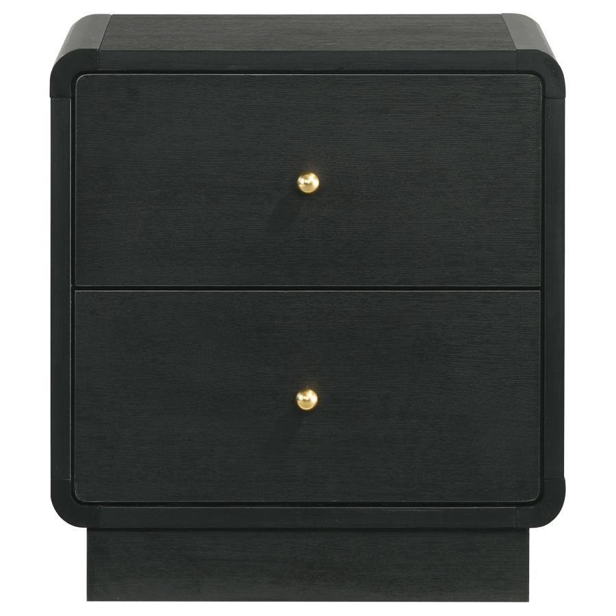 Cavelle - 2 - Drawer Nightstand Bedside Table - Black Accent Nightstand modern furniture Contempo Furniture