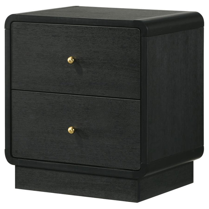 Cavelle - 2 - Drawer Nightstand Bedside Table - Black Accent Nightstand modern furniture Contempo Furniture