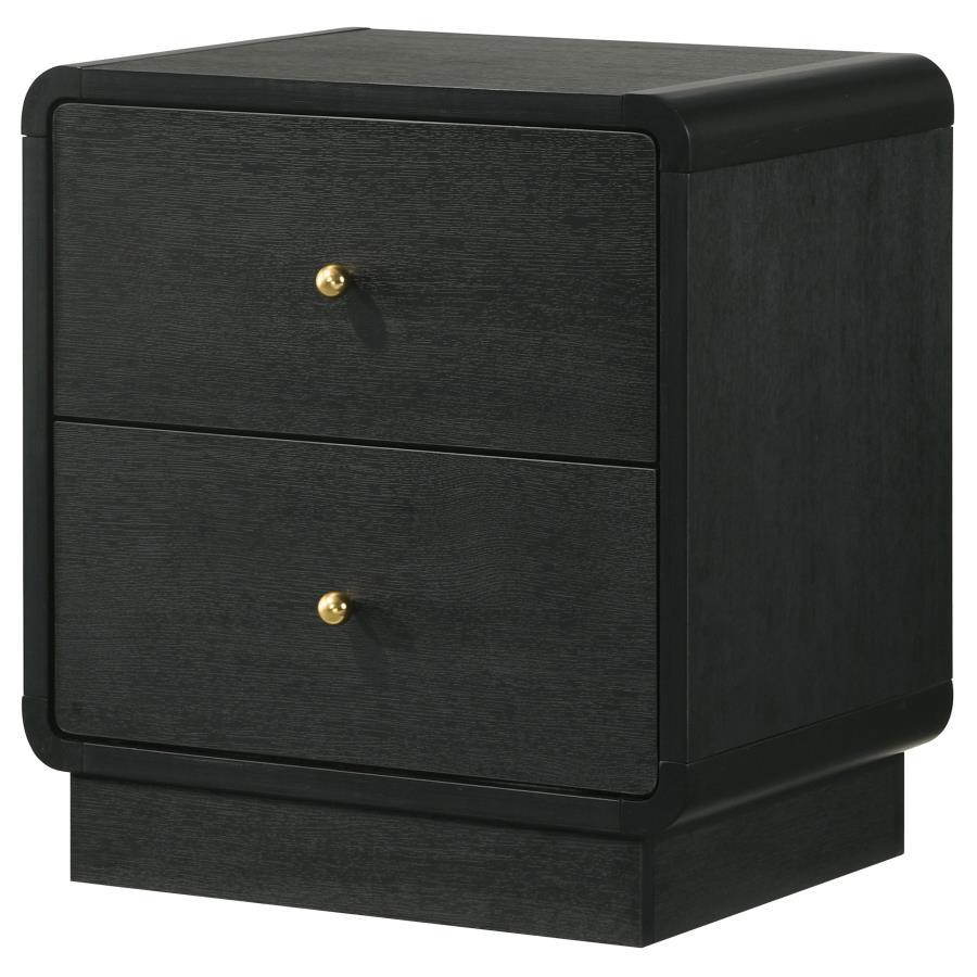 Cavelle - 2 - Drawer Nightstand Bedside Table - Black Accent Nightstand modern furniture Contempo Furniture