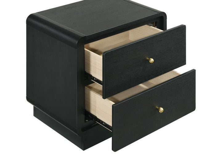 Cavelle - 2 - Drawer Nightstand Bedside Table - Black Accent Nightstand modern furniture Contempo Furniture