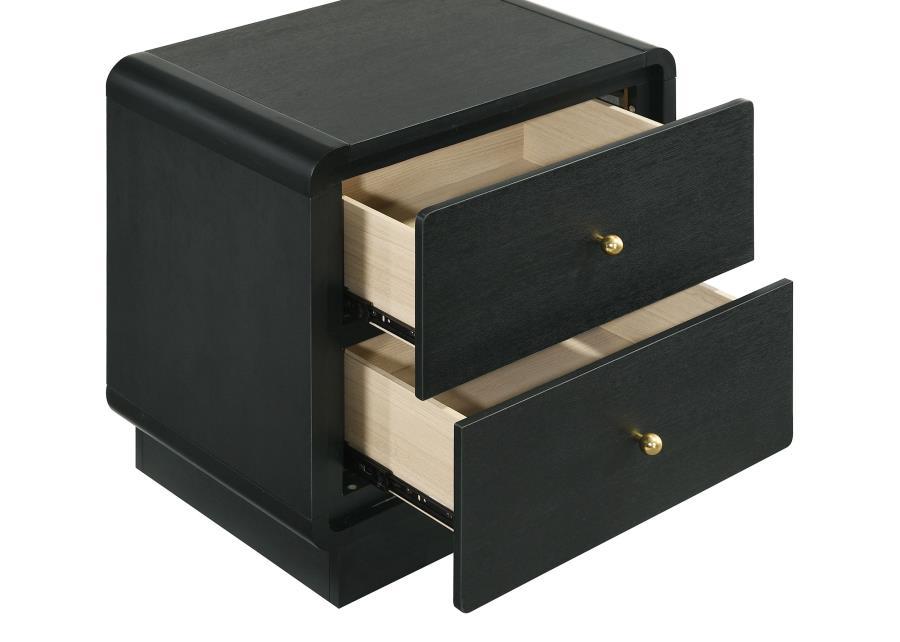 Cavelle - 2 - Drawer Nightstand Bedside Table - Black Accent Nightstand modern furniture Contempo Furniture