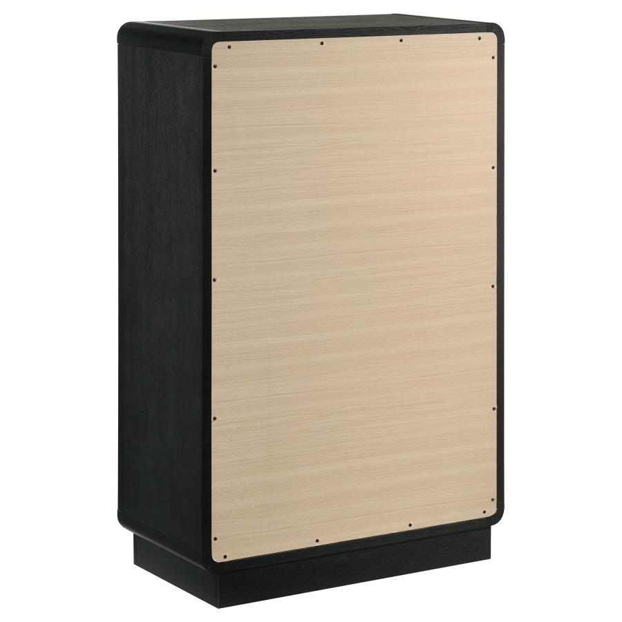 Cavelle - 5 - Drawer Chest Of Drawers - Black Accent Chest modern furniture Contempo Furniture