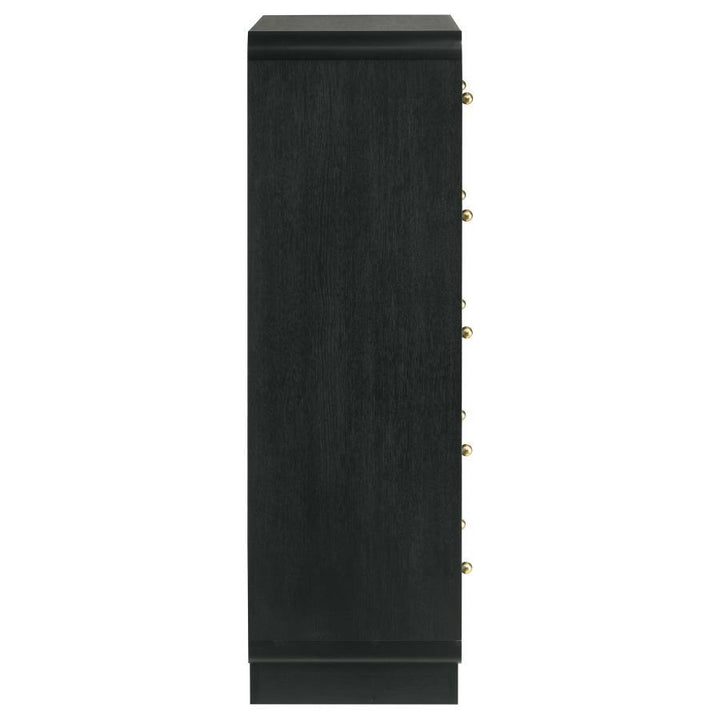 Cavelle - 5 - Drawer Chest Of Drawers - Black Accent Chest modern furniture Contempo Furniture