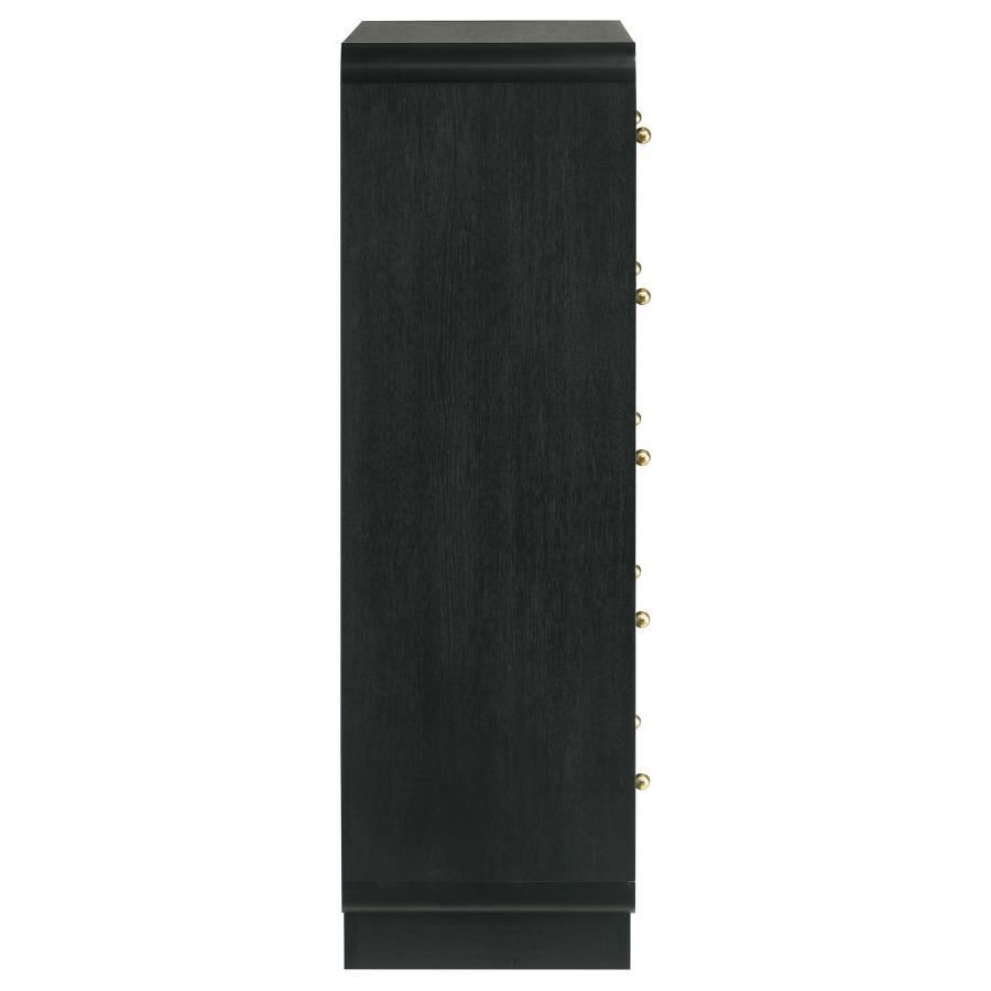 Cavelle - 5 - Drawer Chest Of Drawers - Black Accent Chest modern furniture Contempo Furniture