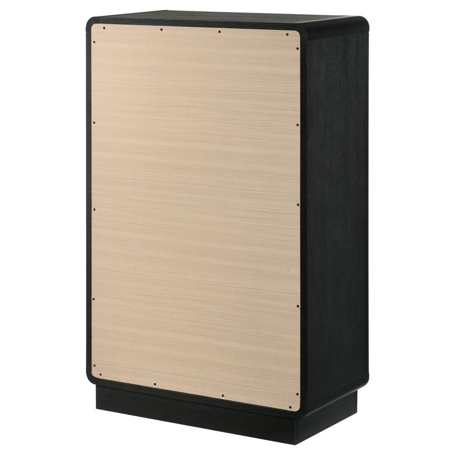 Cavelle - 5 - Drawer Chest Of Drawers - Black Accent Chest modern furniture Contempo Furniture