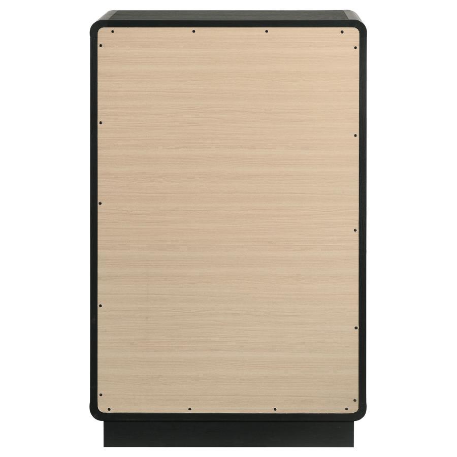 Cavelle - 5 - Drawer Chest Of Drawers - Black Accent Chest modern furniture Contempo Furniture