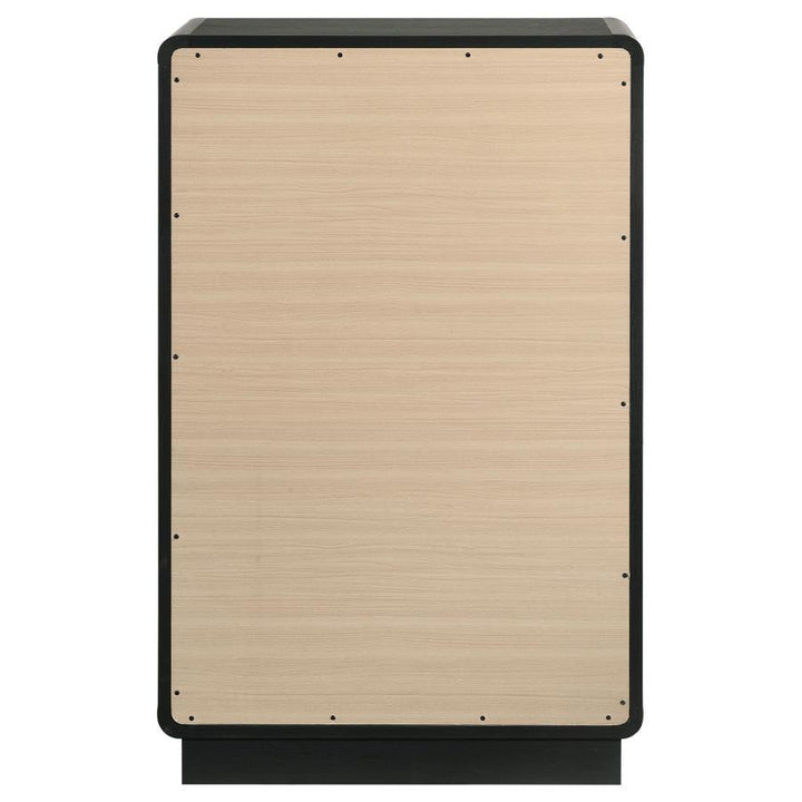 Cavelle - 5 - Drawer Chest Of Drawers - Black Accent Chest modern furniture Contempo Furniture