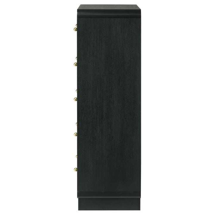 Cavelle - 5 - Drawer Chest Of Drawers - Black Accent Chest modern furniture Contempo Furniture
