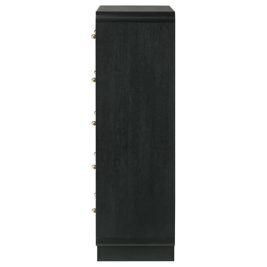 Cavelle - 5 - Drawer Chest Of Drawers - Black Accent Chest modern furniture Contempo Furniture