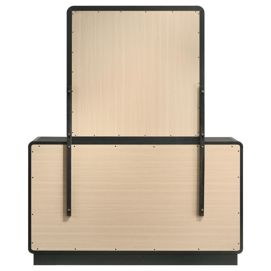 Cavelle - 6 - Drawer Dresser And Mirror - Black Dresser & Mirror modern furniture Contempo Furniture