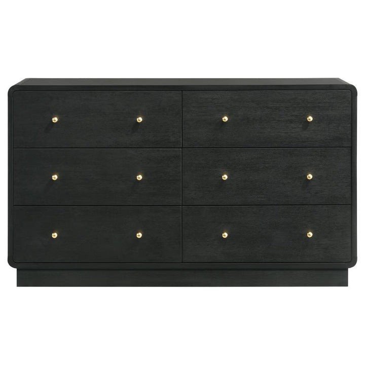 Cavelle - 6 - Drawer Dresser Cabinet - Black Dressers modern furniture Contempo Furniture