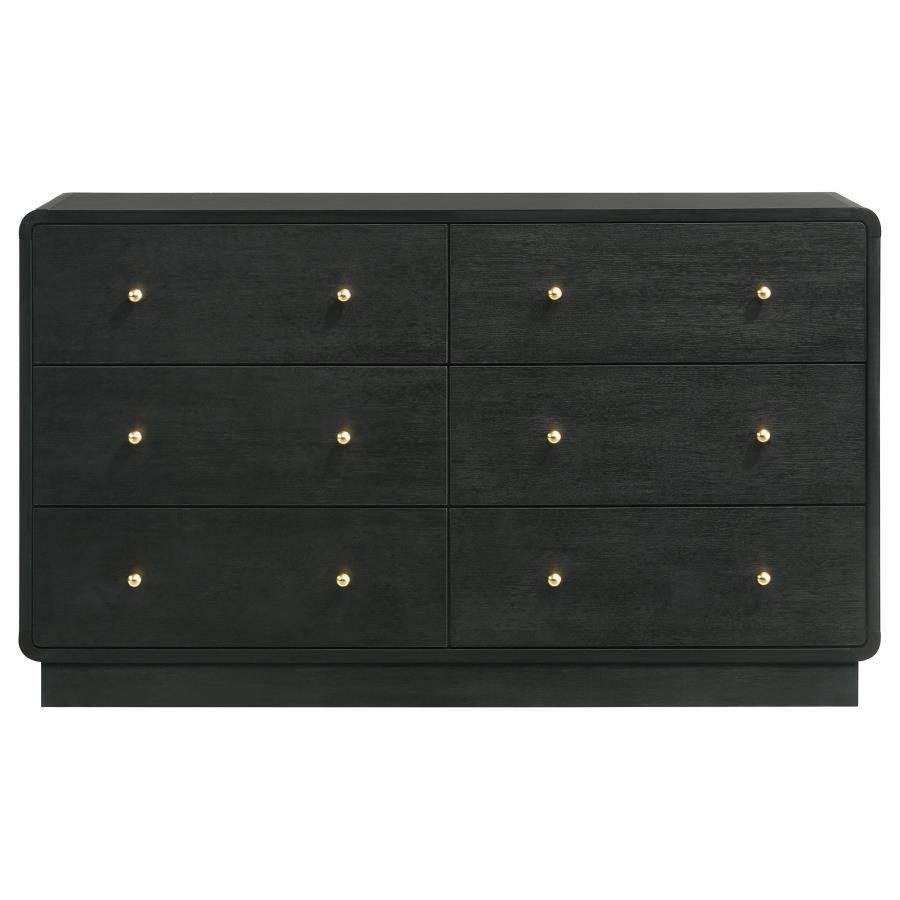Cavelle - 6 - Drawer Dresser Cabinet - Black Dressers modern furniture Contempo Furniture