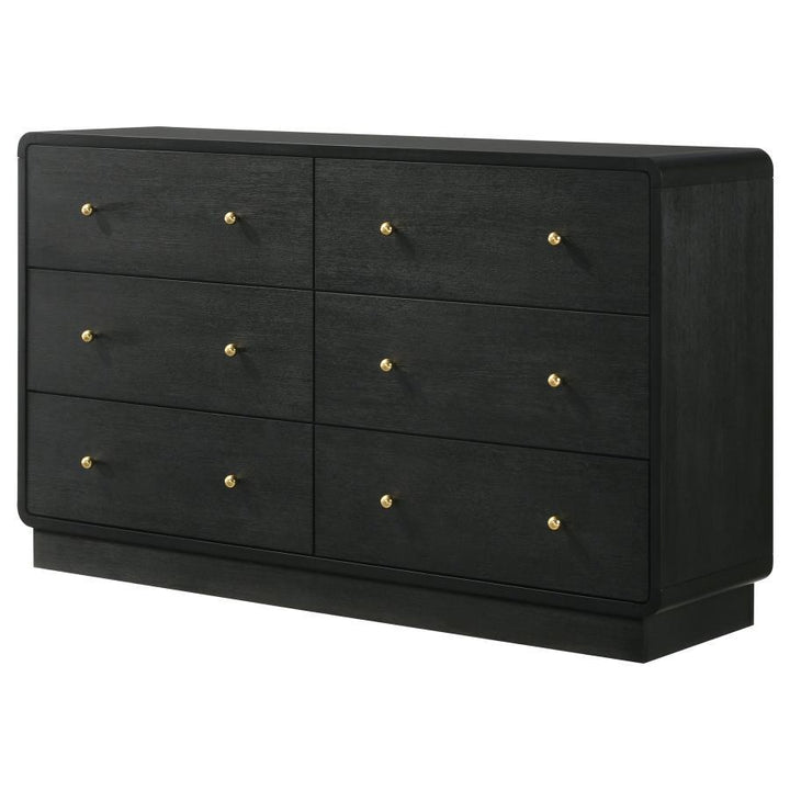 Cavelle - 6 - Drawer Dresser Cabinet - Black Dressers modern furniture Contempo Furniture