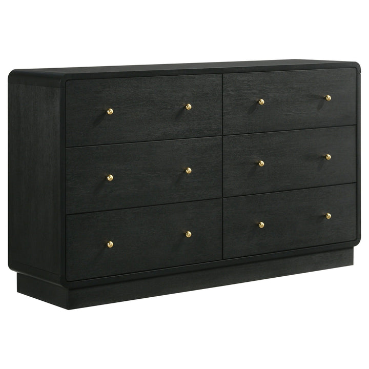 Cavelle - 6 - Drawer Dresser Cabinet - Black Dressers modern furniture Contempo Furniture
