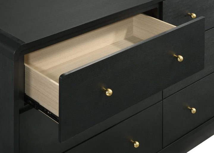 Cavelle - 6 - Drawer Dresser Cabinet - Black Dressers modern furniture Contempo Furniture