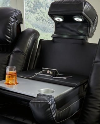Caveman Den Power Reclining Sofa - Black Power Reclining Sofa modern furniture Contempo Furniture