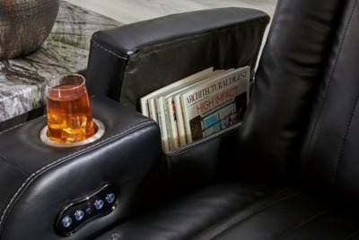 Caveman Den Power Reclining Sofa - Black Power Reclining Sofa modern furniture Contempo Furniture