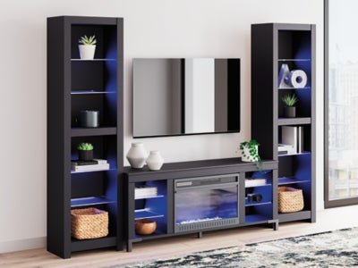 Cayberry 3 - Piece Entertainment Center with Electric Fireplace - Black Entertainment Centers modern furniture Contempo Furniture