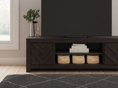 Cayboni 71" TV Stand - Black TV Stand modern furniture Contempo Furniture