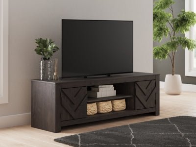 Cayboni 71" TV Stand - Black TV Stand modern furniture Contempo Furniture