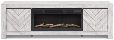 Cayboni 71" TV Stand with Electric Fireplace - White Fireplace TV Stand modern furniture Contempo Furniture