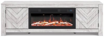 Cayboni 71" TV Stand with Electric Fireplace - White Fireplace TV Stand modern furniture Contempo Furniture