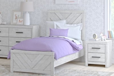 Cayboni Twin Panel Bed - White Panel Bed modern furniture Contempo Furniture