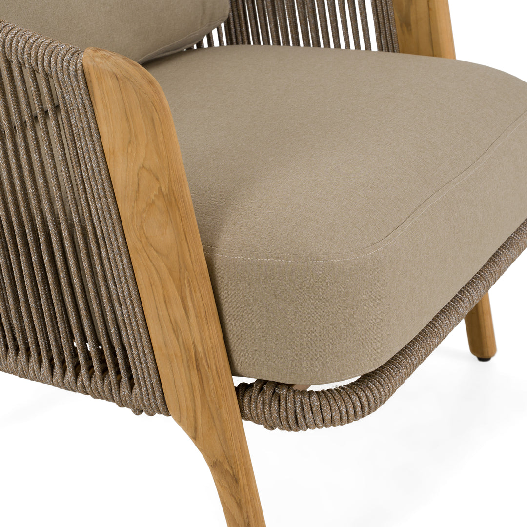 Cayman - Outdoor Beige + Teak Sofa Set