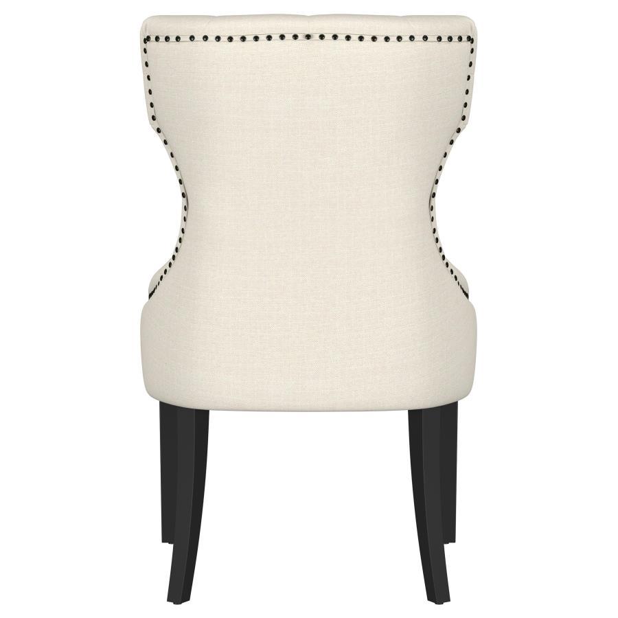 Baney - Fabric Upholstered Dining Side Chair - Beige And Black