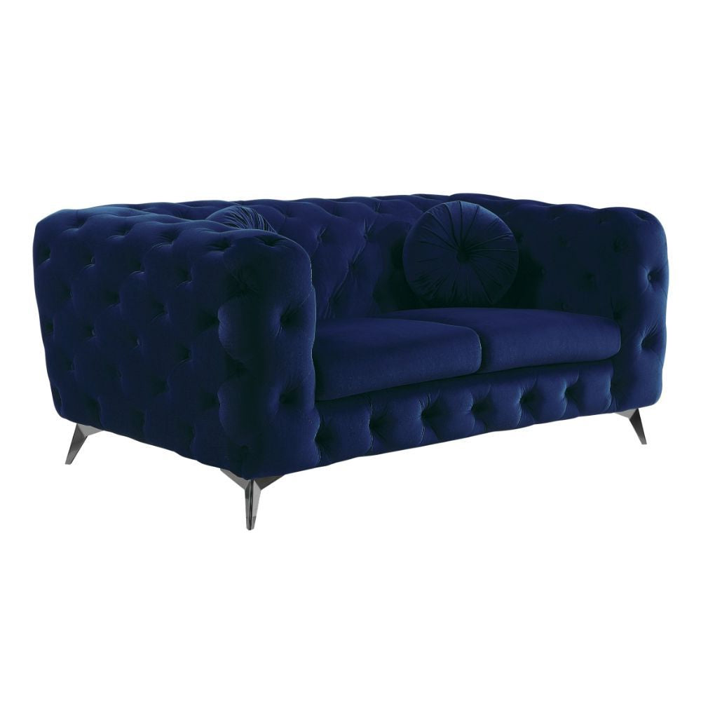 ACME Furniture Atronia Loveseat Blue Velvet