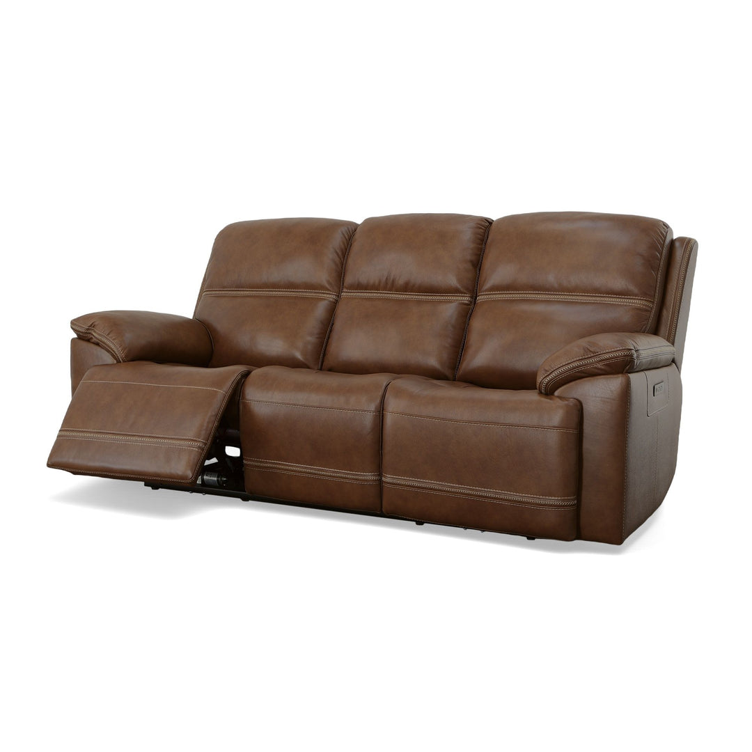 Flexsteel 1759-62PH-20272 Jackson  Power Reclining Sofa With Power Headrests  Whiskey