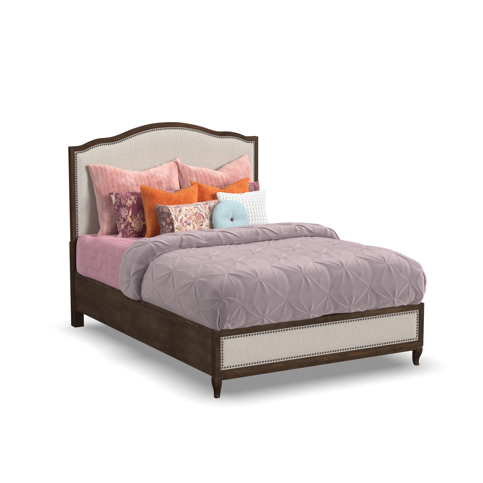 flexsteel-w1042-90q-bellevue-queen-bed-pearl-silver-dark-brown