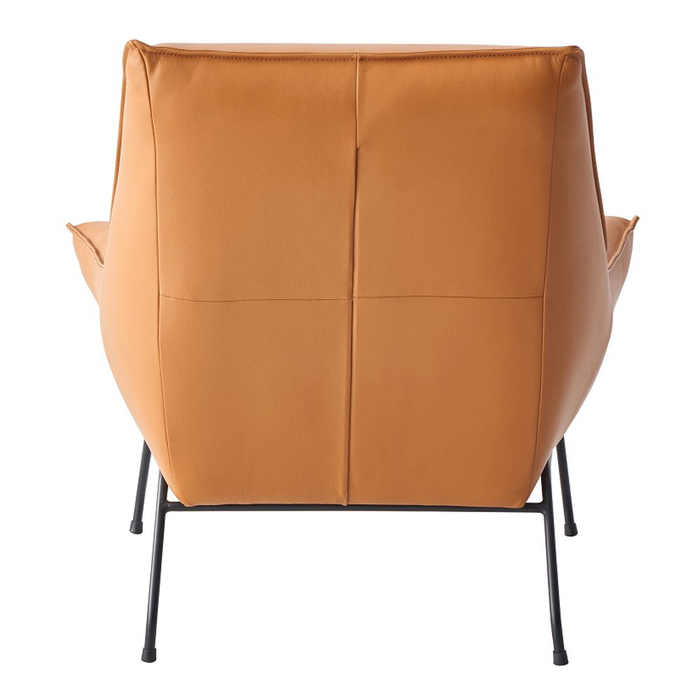 Jabel - Accent Chair & Ottoman - Sandstone Top Grain Leather