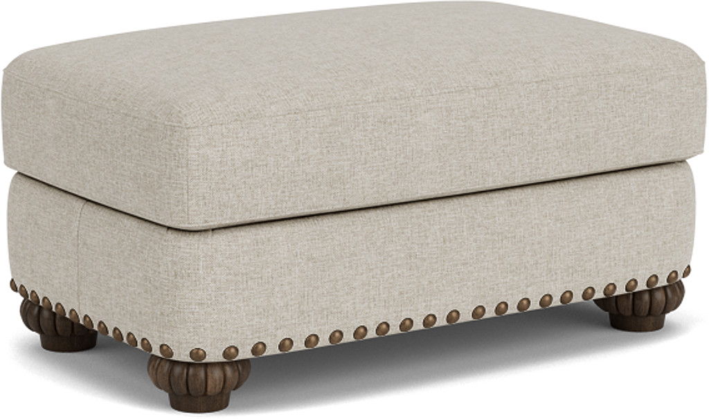Patterson  Ottoman, Nailhead Trim  Light Gray