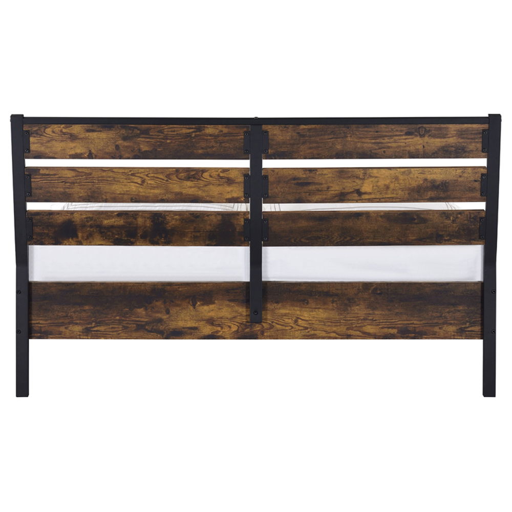 Juvanth - Eastern King Bed - Rustic Oak & Black