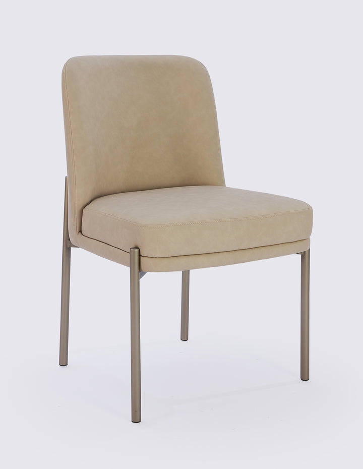 Modus Furniture Pwtb63Jpg Dion Upholstered Dining Chair In Camel Synthetic Leather And Brushed Nickel Metal