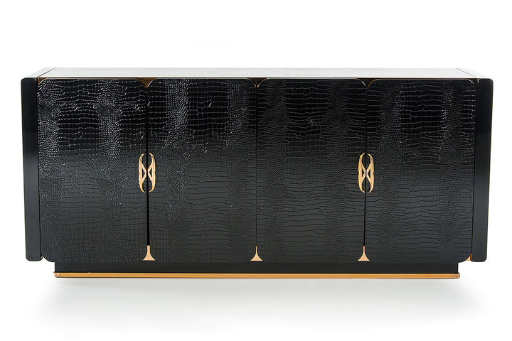 Talin Modern Black Crocodile  and  Rosegold Buffet