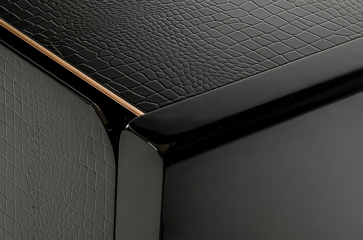 Talin Modern Black Crocodile &amp; Rosegold Buffet