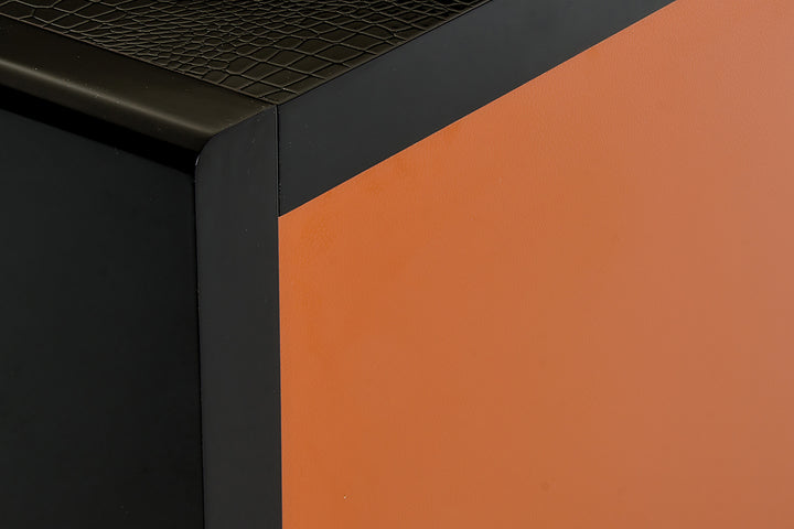 Talin Modern Black Crocodile &amp; Rosegold Buffet