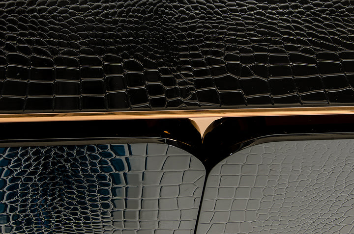 Talin Modern Black Crocodile  and  Rosegold Buffet