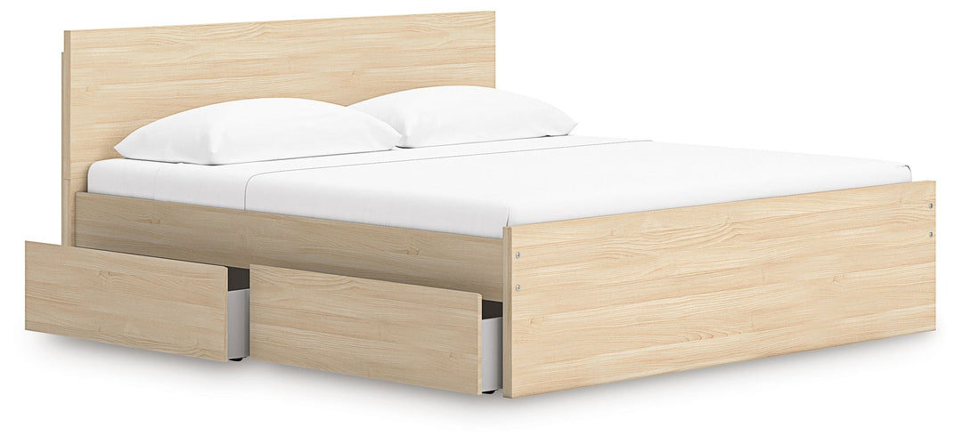Onita - King Panel Platform Bed With Storage - Natural by Ashley Furniture product image