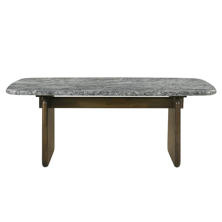 Dillon - Dining Table With Marble Top - Natural / Walnut