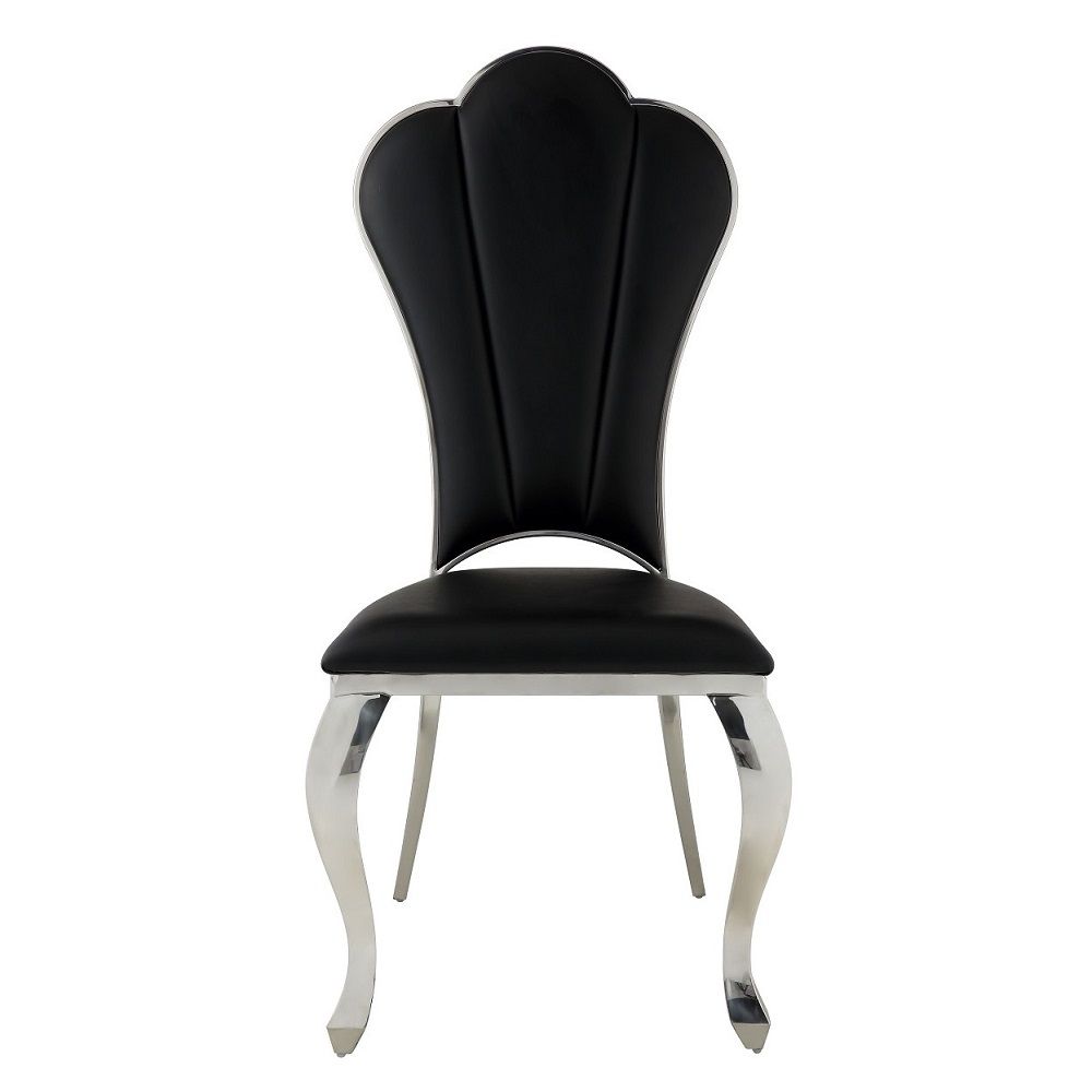 Cyrene - 43" Side Chair Set of 2) - Black Synthetic Leather