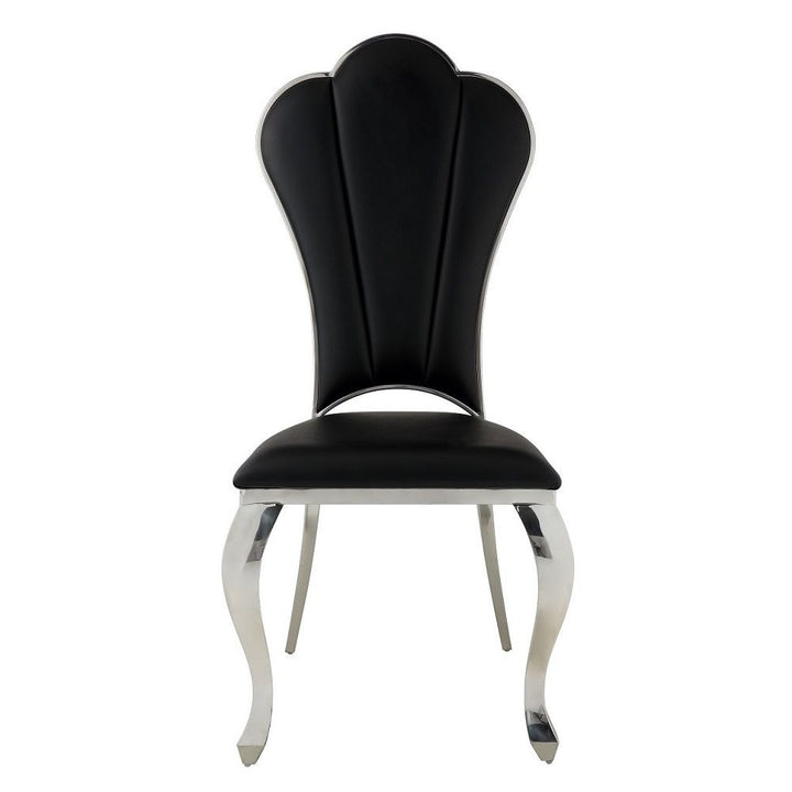 Cyrene - 43" Side Chair Set of 2) - Black Synthetic Leather