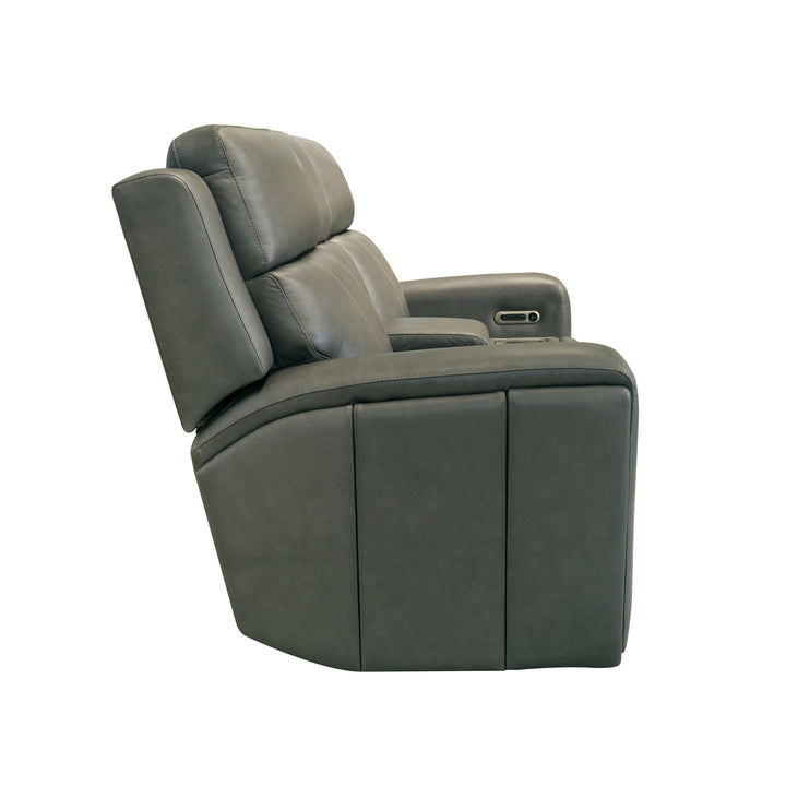 Wyatt Leather Power Reclining Loveseat with Console &amp; Power Headrests &amp; Lumbar