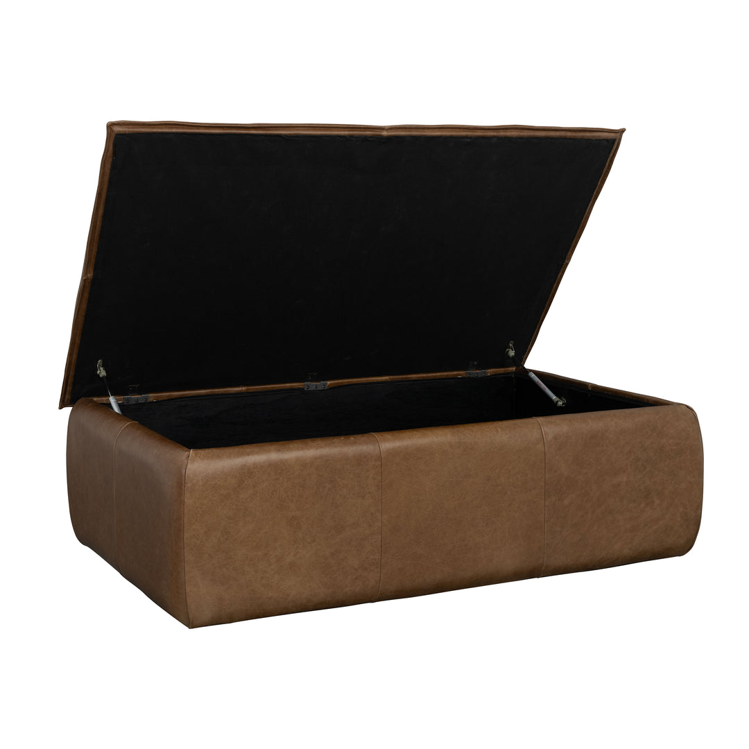 Flexsteel W1491-091S Crawford  Rectangular Storage Ottoman  Chestnut