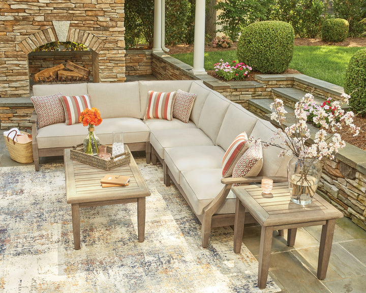 Clare View - 4-Piece Outdoor Sectional - Beige by Ashley Furniture product image