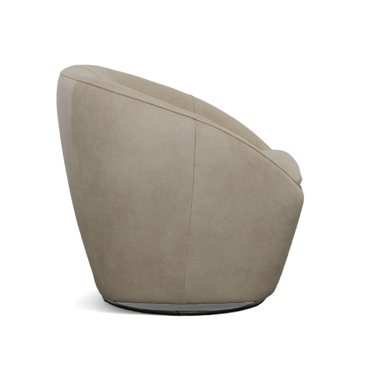 Wade Leather Swivel Chair in Shitake