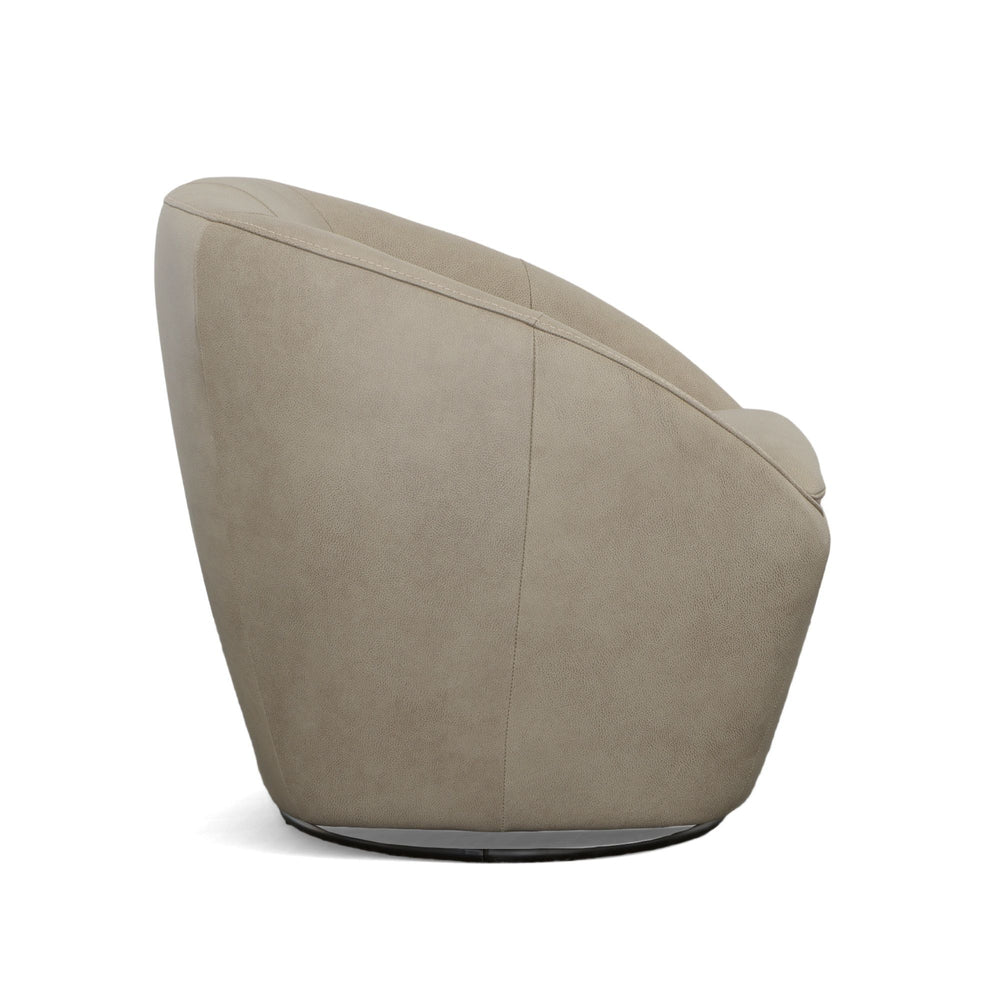 Wade Leather Swivel Chair in Shitake